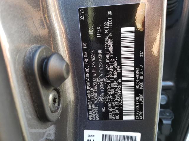 Photo 10 from auction – 2021 TOYOTA HIGHLANDER with VIN 5TDGZRBH3MS535046