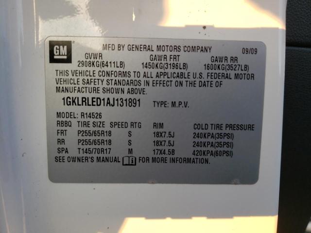 Photo 10 from auction – 2010 GMC ACADIA SLE with VIN 1GKLRLED1AJ131891