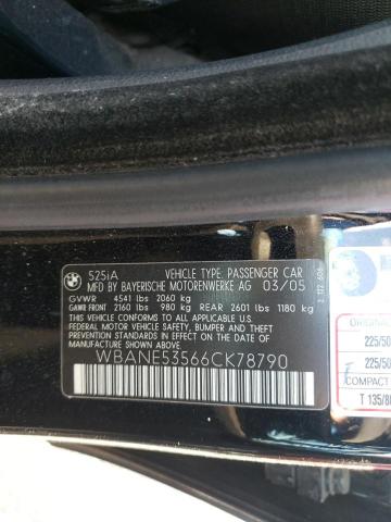 Photo 10 from auction – 2006 BMW 525 I with VIN WBANE53566CK78790