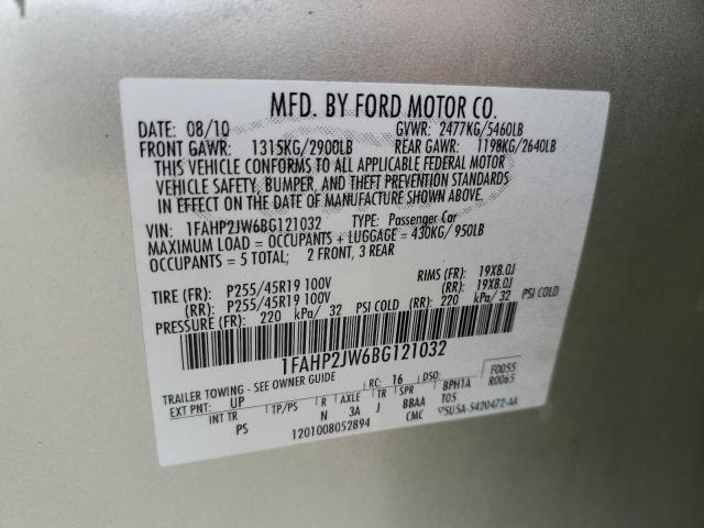 Photo 10 from auction – 2011 FORD TAURUS LIM with VIN 1FAHP2JW6BG121032