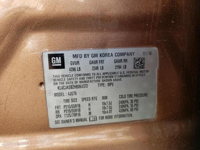 Photo 10 from auction – 2017 BUICK ENCORE PRE with VIN KL4CJASB2HB064372