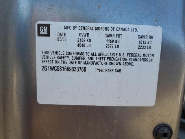 Photo 10 from auction – 2006 CHEVROLET IMPALA LT with VIN 2G1WC581669333760