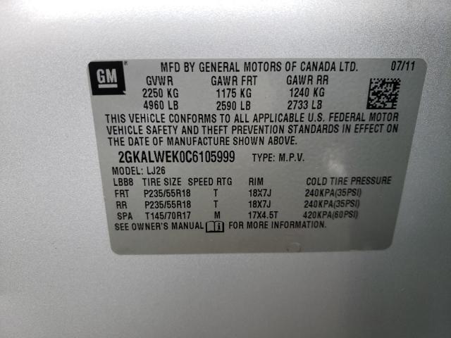 Photo 10 from auction – 2012 GMC TERRAIN SL with VIN 2GKALWEK0C6105999