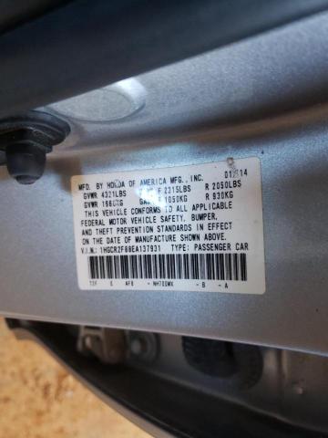 Photo 10 from auction – 2014 HONDA ACCORD with VIN 1HGCR2F88EA137931