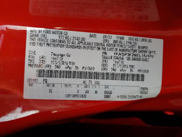 Photo 10 from auction – 2014 FORD FOCUS SE with VIN 1FADP3F29EL157870