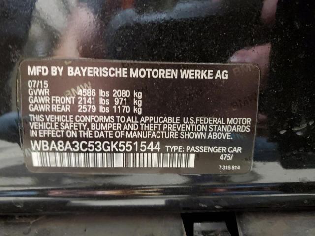 Photo 10 from auction – 2016 BMW 320 XI with VIN WBA8A3C53GK551544