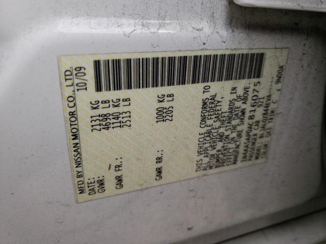 Photo 10 from auction – 2010 NISSAN MAXIMA S with VIN 1N4AA5AP0AC816075