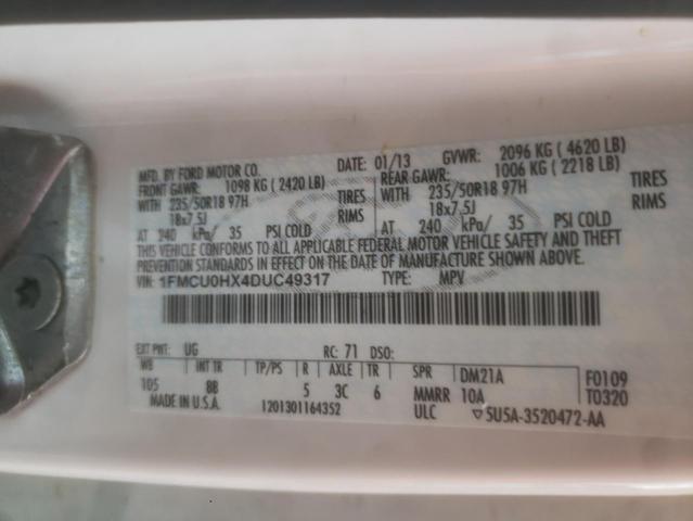 Photo 10 from auction – 2013 FORD ESCAPE SEL with VIN 1FMCU0HX4DUC49317