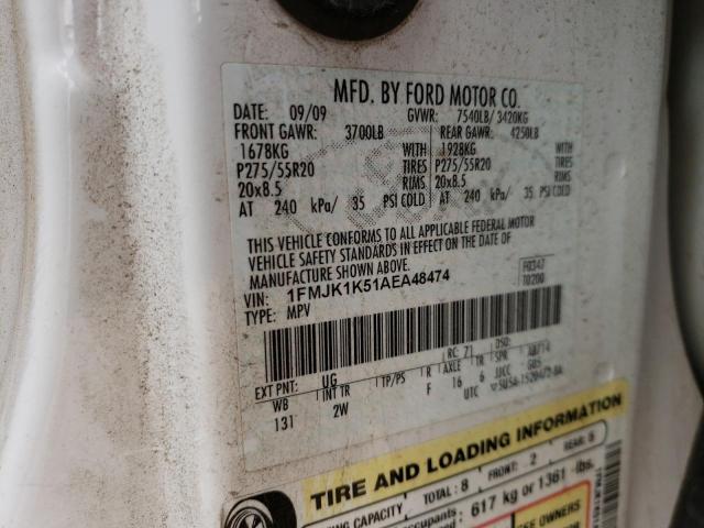 Photo 10 from auction – 2010 FORD EXPEDITION with VIN 1FMJK1K51AEA48474