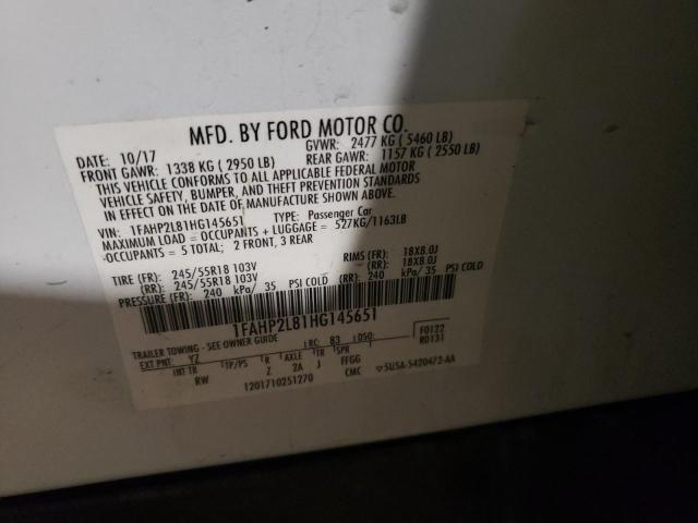 Photo 10 from auction – 2017 FORD TAURUS POL with VIN 1FAHP2L81HG145651