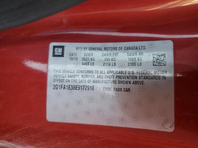Photo 10 from auction – 2014 CHEVROLET CAMARO LS with VIN 2G1FA1E38E9177918