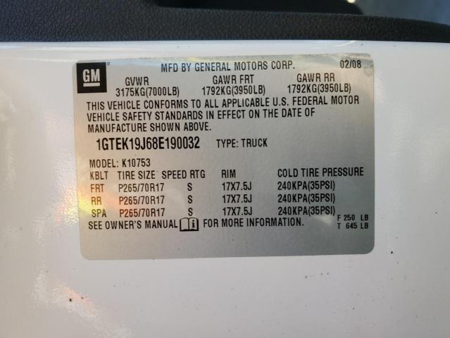 Photo 10 from auction – 2008 GMC SIERRA K15 with VIN 1GTEK19J68E190032