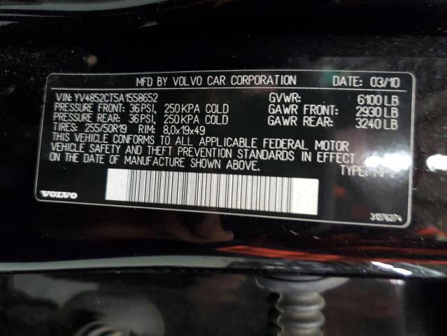 Photo 10 from auction – 2010 VOLVO XC90 with VIN YV4852CT5A1558652