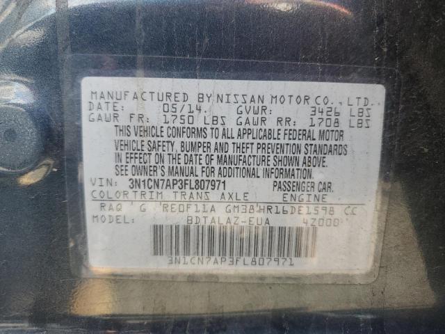 Photo 10 from auction – 2015 NISSAN VERSA S with VIN 3N1CN7AP3FL807971
