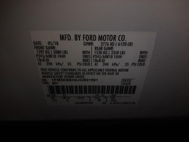 Photo 10 from auction – 2018 FORD EXPLORER with VIN 1FM5K8BH6JGB91591