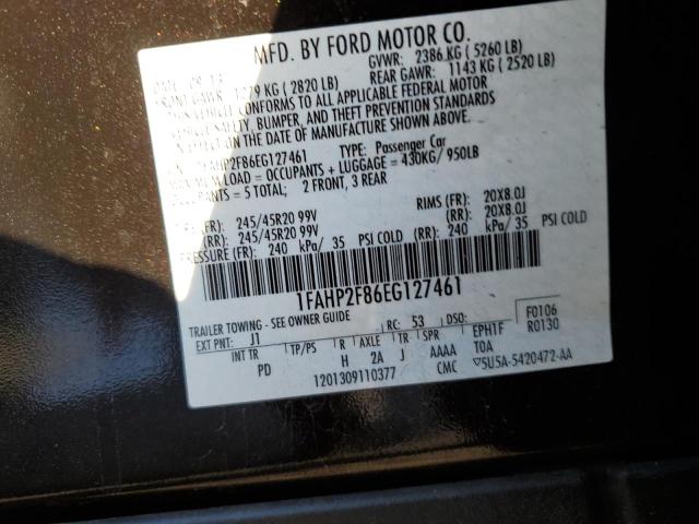 Photo 10 from auction – 2014 FORD TAURUS LIM with VIN 1FAHP2F86EG127461