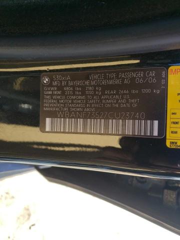 Photo 10 from auction – 2007 BMW 530 XI with VIN WBANF73527CU23740