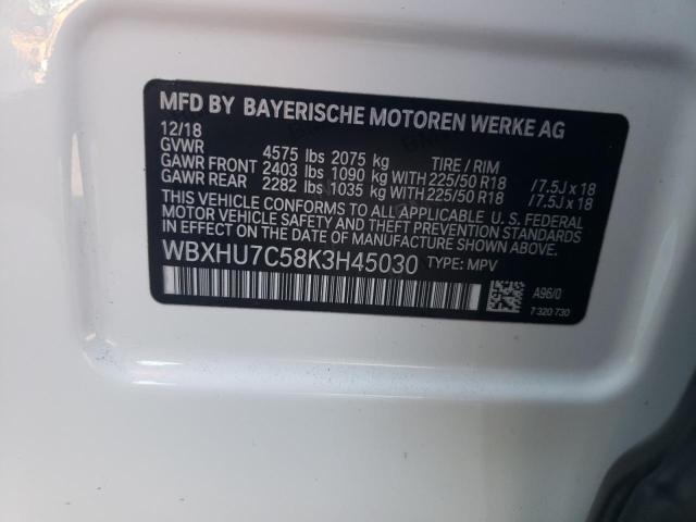 Photo 10 from auction – 2019 BMW X1 SDRIVE2 with VIN WBXHU7C58K3H45030