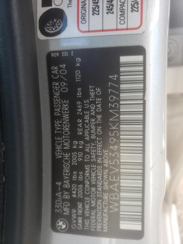 Photo 10 from auction – 2005 BMW 330 I with VIN WBAEV53495KM39774
