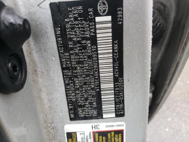 Photo 10 from auction – 2009 TOYOTA CAMRY BASE with VIN 4T1BE46K29U289510