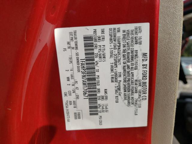 Photo 10 from auction – 2010 FORD FOCUS SE with VIN 1FAHP3FN7AW170671