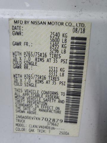 Photo 10 from auction – 2019 NISSAN FRONTIER S with VIN 1N6AD0EV7KN702879