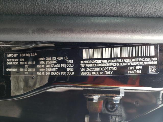Photo 10 from auction – 2016 JEEP RENEGADE L with VIN ZACCJBBTXGPE17952
