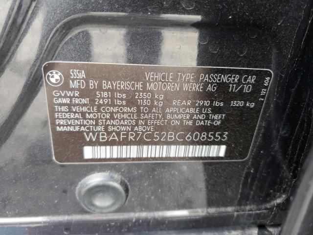 Photo 10 from auction – 2011 BMW 535 I with VIN WBAFR7C52BC608553