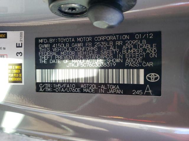 Photo 10 from auction – 2012 TOYOTA SCION TC with VIN JTKJF5C76C3038319