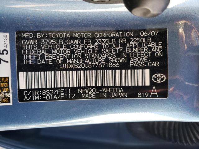 Photo 10 from auction – 2007 TOYOTA PRIUS with VIN JTDKB20U877671886