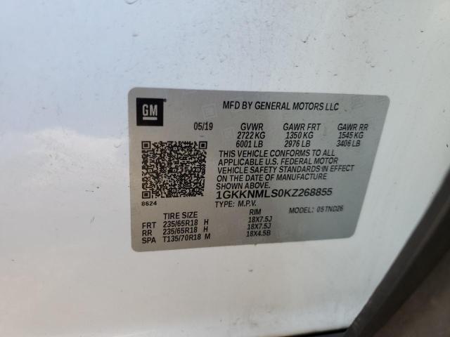Photo 10 from auction – 2019 GMC ACADIA SLT with VIN 1GKKNMLS0KZ268855