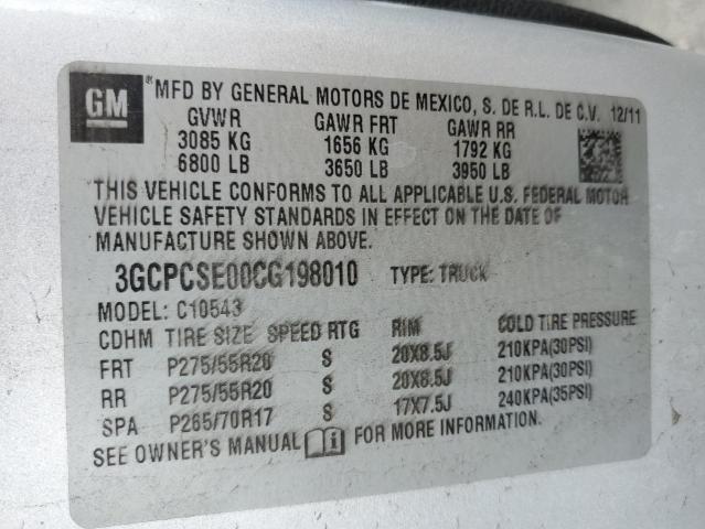 Photo 10 from auction – 2012 CHEVROLET SILVERADO with VIN 3GCPCSE00CG198010