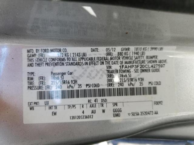 Photo 10 from auction – 2012 FORD FOCUS SE with VIN 1FAHP3F20CL427597
