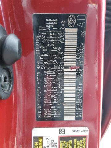 Photo 10 from auction – 2010 TOYOTA COROLLA BA with VIN 2T1BU4EE0AC419532