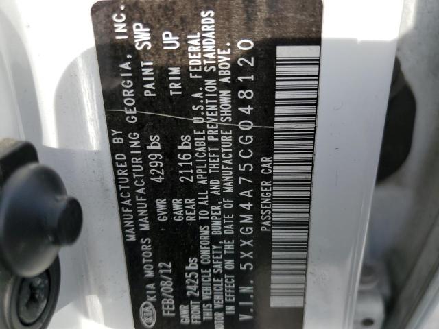 Photo 10 from auction – 2012 KIA OPTIMA LX with VIN 5XXGM4A75CG048120