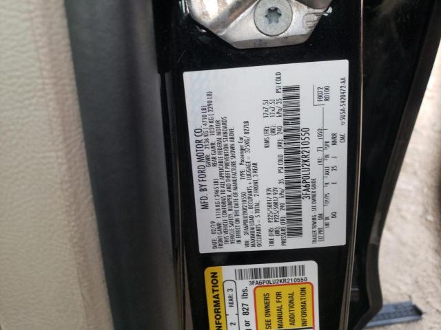 Photo 10 from auction – 2019 FORD FUSION SE with VIN 3FA6P0LU2KR210550