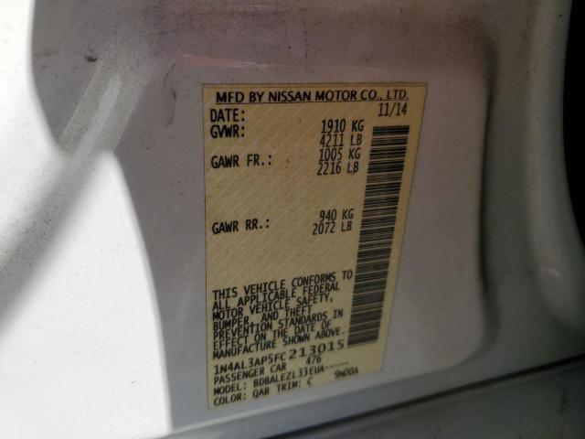 Photo 10 from auction – 2015 NISSAN ALTIMA 2.5 with VIN 1N4AL3AP5FC213015