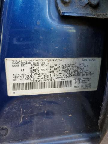 Photo 10 from auction – 2004 TOYOTA RAV4 with VIN JTEHD20V340027273