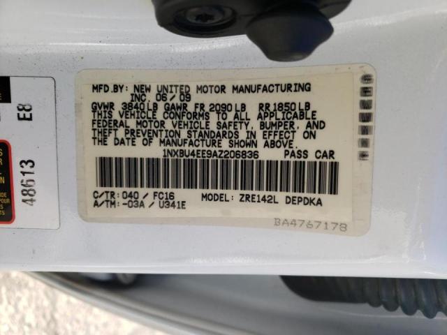 Photo 10 from auction – 2010 TOYOTA COROLLA BA with VIN 1NXBU4EE9AZ206836