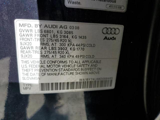 Photo 10 from auction – 2008 AUDI Q7 3.6 QUA with VIN WA1BY74L68D058465