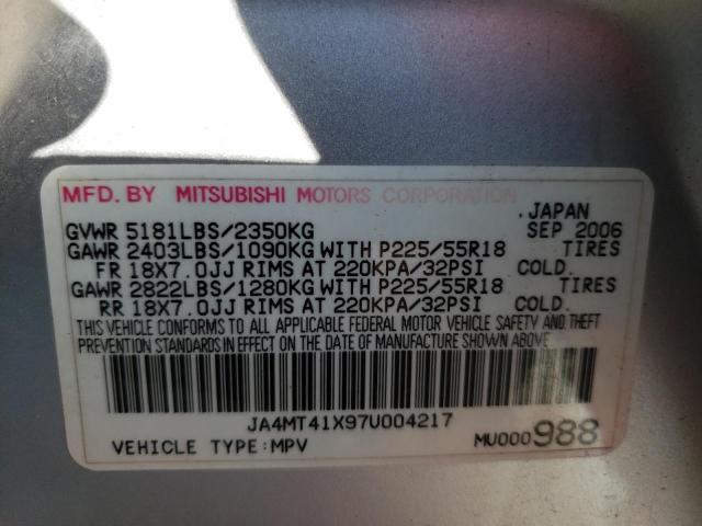 Photo 10 from auction – 2007 MITSUBISHI OUTLANDER with VIN JA4MT41X97U004217