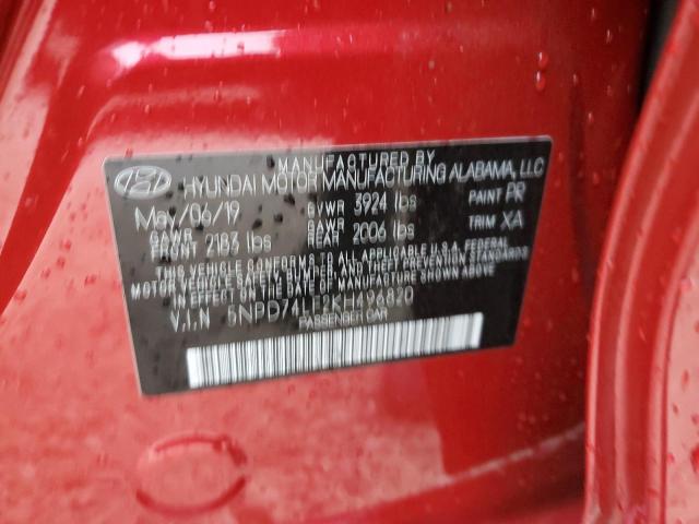 Photo 10 from auction – 2019 HYUNDAI ELANTRA SE with VIN 5NPD74LF2KH496820