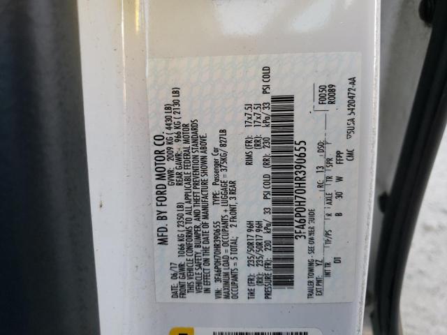 Photo 10 from auction – 2017 FORD FUSION SE with VIN 3FA6P0H70HR390655