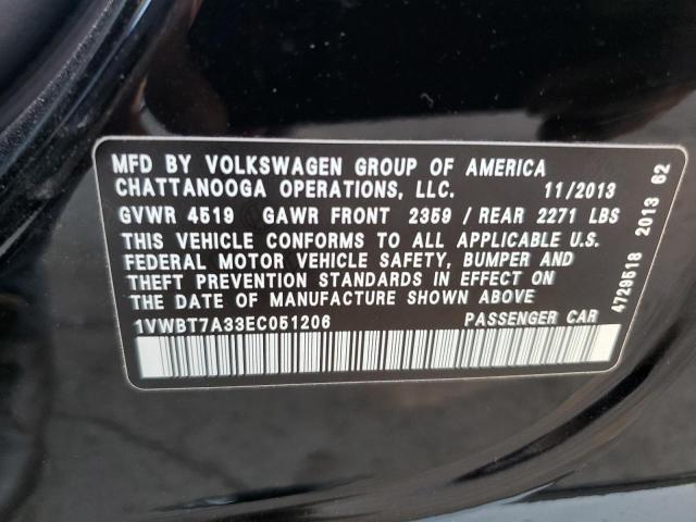Photo 10 from auction – 2014 VOLKSWAGEN PASSAT SE with VIN 1VWBT7A33EC051206