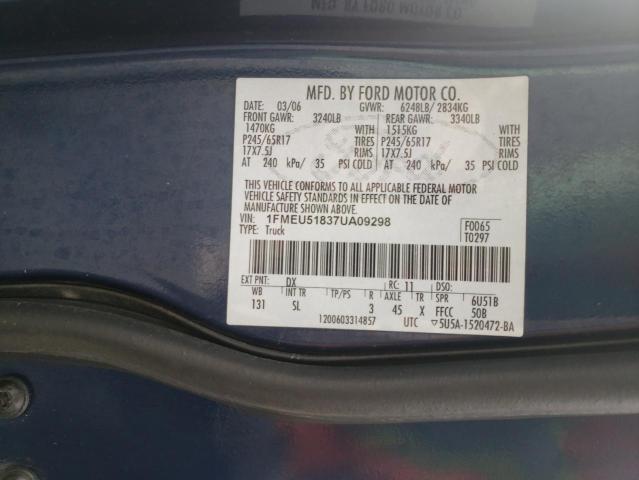 Photo 10 from auction – 2007 FORD EXPLORER S with VIN 1FMEU51837UA09298