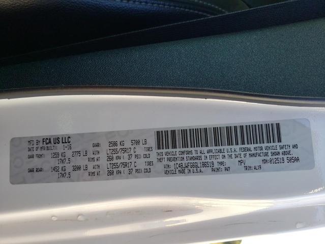 Photo 10 from auction – 2016 JEEP WRANGLER U with VIN 1C4BJWFG6GL186519