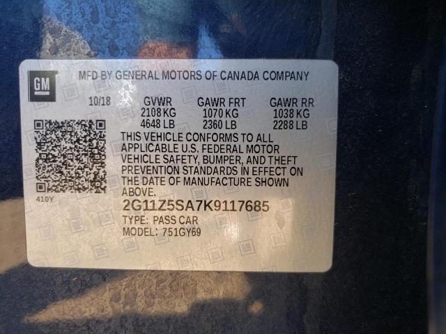 Photo 10 from auction – 2019 CHEVROLET IMPALA LT with VIN 2G11Z5SA7K9117685