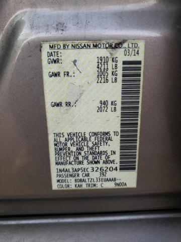 Photo 10 from auction – 2014 NISSAN ALTIMA with VIN 1N4AL3AP5EC326204