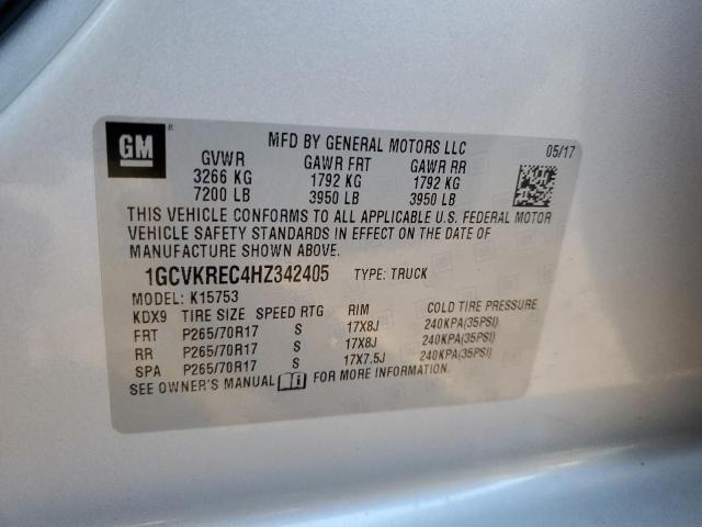 Photo 10 from auction – 2017 CHEVROLET SILVERADO with VIN 1GCVKREC4HZ342405