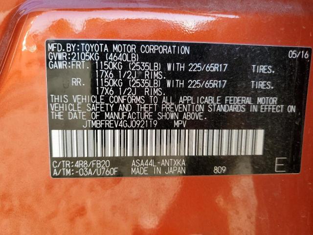 Photo 10 from auction – 2016 TOYOTA RAV4 LE with VIN JTMBFREV4GJ092119